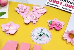 Set kẹp tóc gấu Lotso + mèo Kitty + gấu bear (loại 6 kiểu)