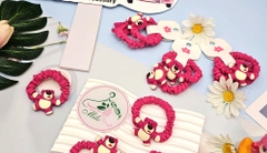 Set 2 dây cột tóc gấu dâu Lotso (màu hồng)