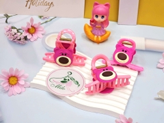 Kẹp tóc sticker 3D gấu dâu Lotso (hồng)