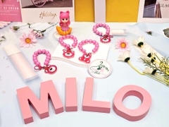 Móc khóa gấu dâu Lotso kim tuyến dạng hạt chuỗi