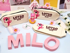 Bóp viết canvas gấu dâu Lotso