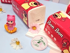 Khăn giấy khô gấu dâu Lotso Bon Bon cao cấp (dạng rút) - 400 tờ