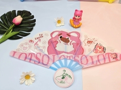 Quạt nhựa cầm tay xếp lại gấu dâu Lotso