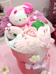 Bó hoa hello kitty full hộp (kèm đèn + thiệp)