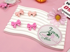 Kẹp tóc mái nơ hồng cute (set 2 cái)