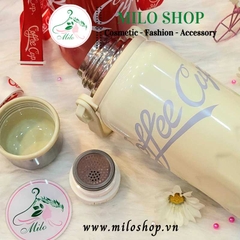 Bình giữ nhiệt có quai xách và dây đeo Coffee Cup - 1200ml (màu trắng + đỏ)