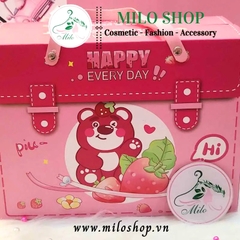Hộp quà gấu dâu Happy every day (size 26cmx12.5cmx19.5cm)