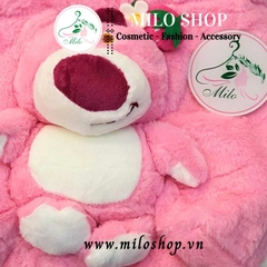 Túi xách lông mịn đeo vai gấu dâu (hồng đậm + hồng nhạt)