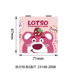 Gương gập 2 mặt mini hình gấu dâu lotso