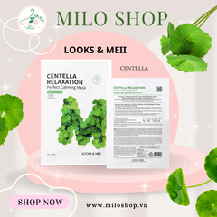 Mặt nạ rau má LOOKS & MEII Centella Relaxation Perfect Calming Mask - 30g (Hàn Quốc)