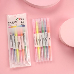Túi bút dạ quang CY 2 đầu 6 màu