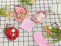 Cột tóc nhiều kiểu (nơ thỏ - nơ caro - phối charm)