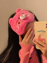 Bịt mắt ngủ lông mịn gấu dâu Lotso (có gel làm mát)