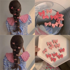 Kẹp tóc mái nơ hồng cute (set 2 cái)