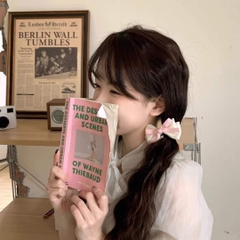 Kẹp tóc nơ đôi trắng, đen (set 2 cái)