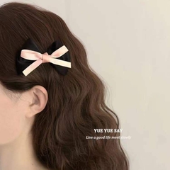 Kẹp tóc nơ đôi trắng, đen (set 2 cái)
