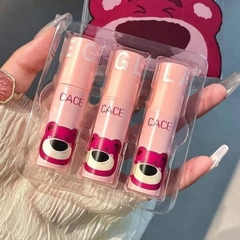 Son kem gấu dâu Lotso - Cace Berry Bear Matte Lip Mud - 3g (set 3 cây son)