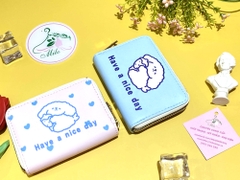 Ví ngắn cầm tay gấu cún (have a nice day)