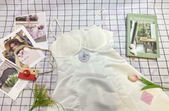Đầm 2 dây dập ly ngực phối ren