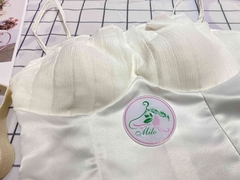 Đầm 2 dây dập ly ngực phối ren