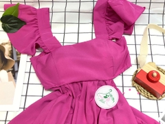 Đầm maxi cánh tiên khoét eo thắt nơ lưng
