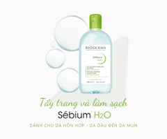 Nước tẩy trang Bioderma Sébium H2O dành cho da dầu & hỗn hợp - 500ml (Xanh)