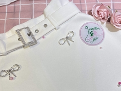 Set áo trễ vai phối chân váy xếp tầng kèm belt đính cườm sang trọng