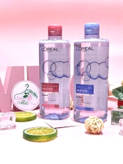 Nước tẩy trang Loreal Micellar Water 3 in 1 Moisturising- 400ml (màu hồng)