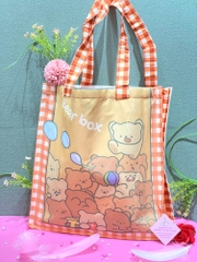 Túi tote vuông lớn form hộp mix hình cute