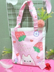 Túi tote form vuông vừa cơ bản mix hình cute