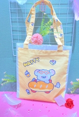 Túi tote form vuông vừa cơ bản mix hình cute