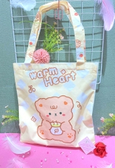 Túi tote form vuông vừa cơ bản mix hình cute