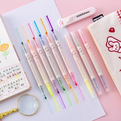 Túi bút dạ quang LY 2 đầu 12 màu