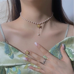 Dây chuyền mặt bướm đính ngọc trai