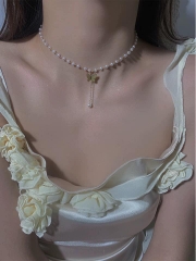 Dây chuyền mặt bướm đính ngọc trai