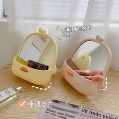 Gương make up để bàn hình vịt cute Mengshang (có khay để đồ)