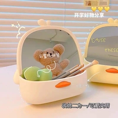 Gương make up để bàn hình vịt cute Mengshang (có khay để đồ)
