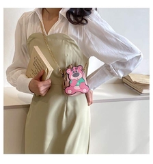 Túi xách đeo chéo mini hình gấu Lotso kèm hộp xinh xắn
