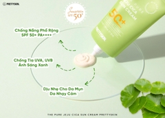Kem chống nắng rau má Pretty Skin The Pure Jeju Cica Sun Cream 50ml - SPF50/+PA++++