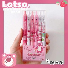 Set 6 bút bi gel gấu dâu Lotso