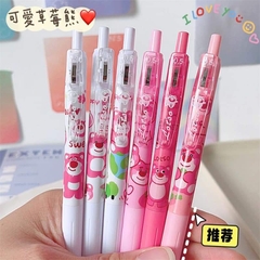 Set 6 bút bi gel gấu dâu Lotso