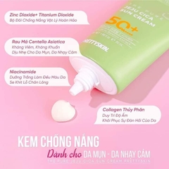 Kem chống nắng rau má Pretty Skin The Pure Jeju Cica Sun Cream 50ml - SPF50/+PA++++