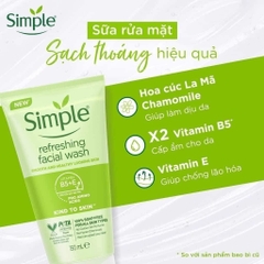 Sữa rửa mặt Simple Refreshing Facial Wash - 150ml (mẫu mới)