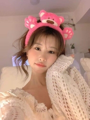Băng đô hình chân gấu màu hồng cute