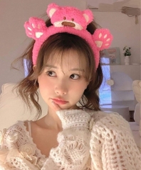 Băng đô hình chân gấu màu hồng cute