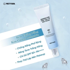 Kem chống nắng Pretty Skin Diamond Pure Pink Tone Up Sun Cream 50ml - SPF50+PA++++