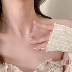 Dây chuyền mặt tròn đính đá