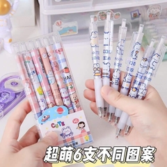 Set hộp 6 bút bi bấm hoạt hình cute