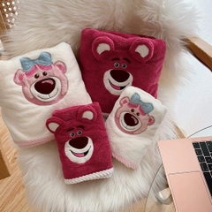 Set 2 khăn tắm gấu Lotso cao cấp siêu xinh