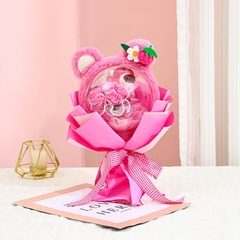 Bó hoa quả cầu gấu dâu Lotso full hộp (kèm đèn + thiệp)